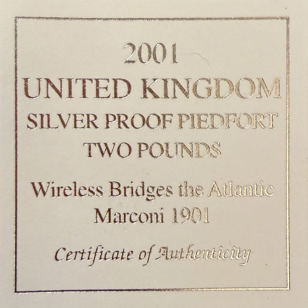 2001 Marconi Piedfort £2  coin collectible - Main Image 3