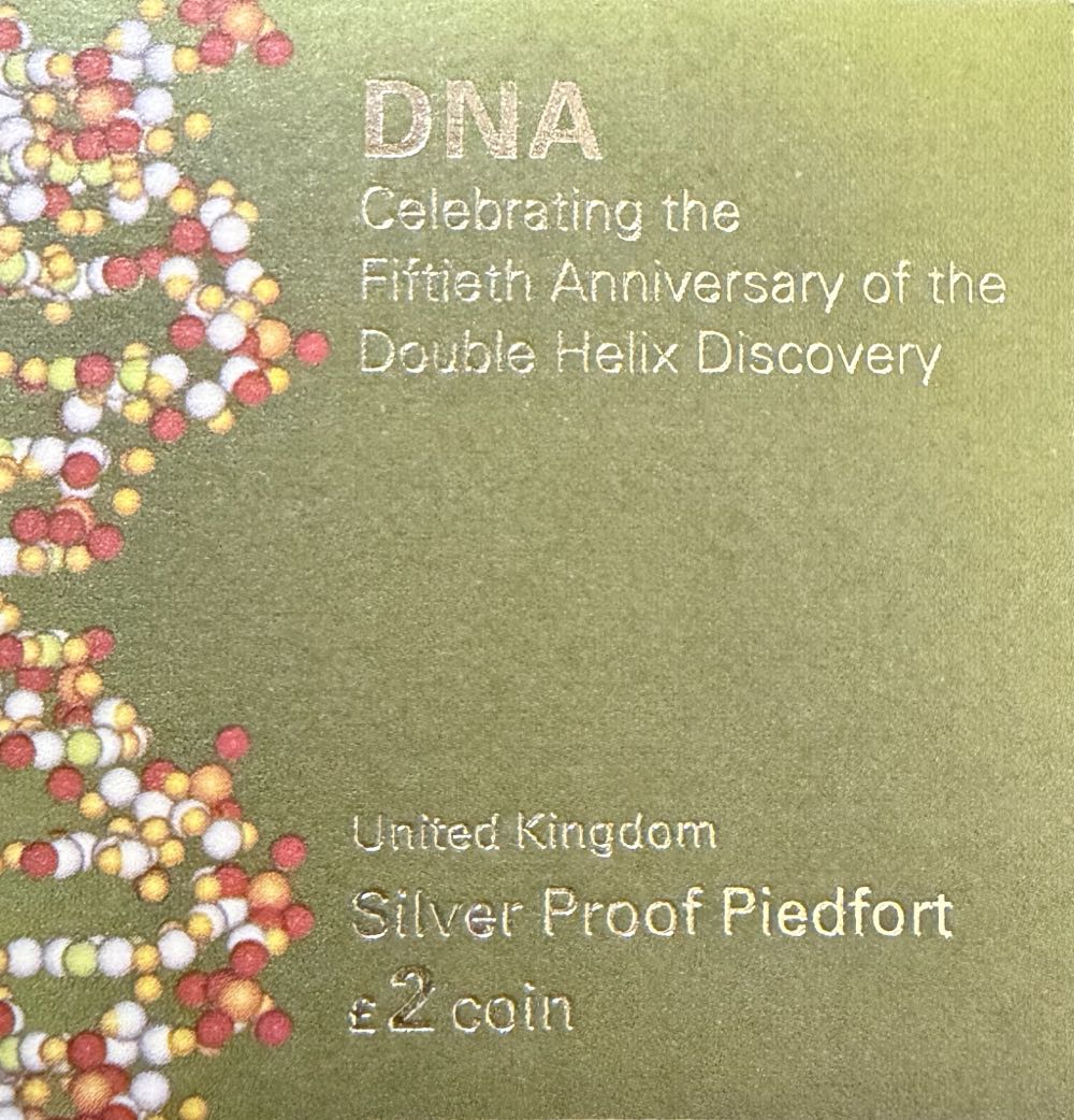 2003 DNA Double Helix Piedfort £2  coin collectible - Main Image 3