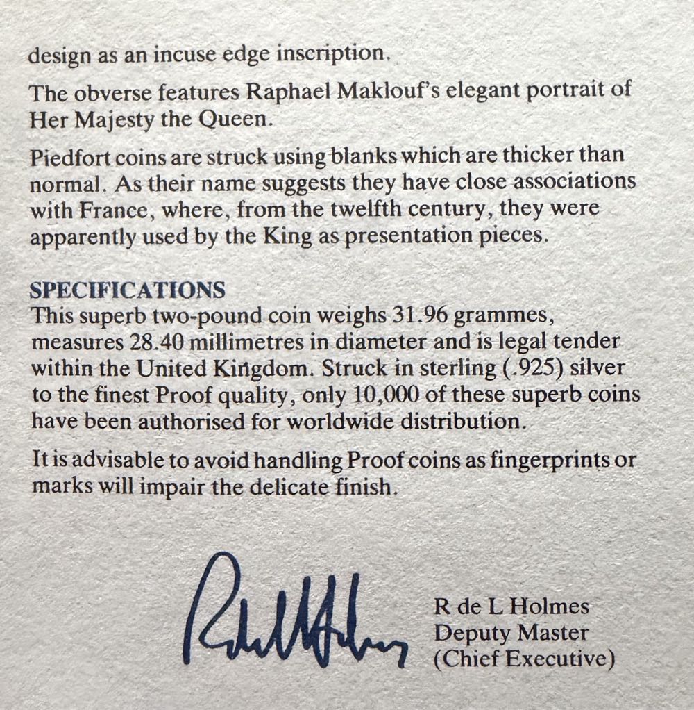 1994 Bank Of England Piedfort £2  coin collectible - Main Image 4