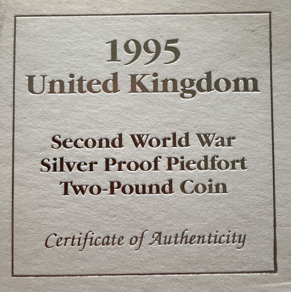 1995 Dove Of Peace Piedfort £2  coin collectible - Main Image 3