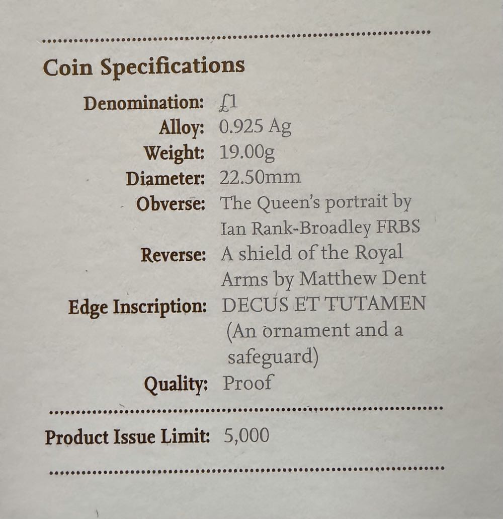 2008 Royal Shield Of Arms Piedfort £1 (2)  coin collectible - Main Image 4