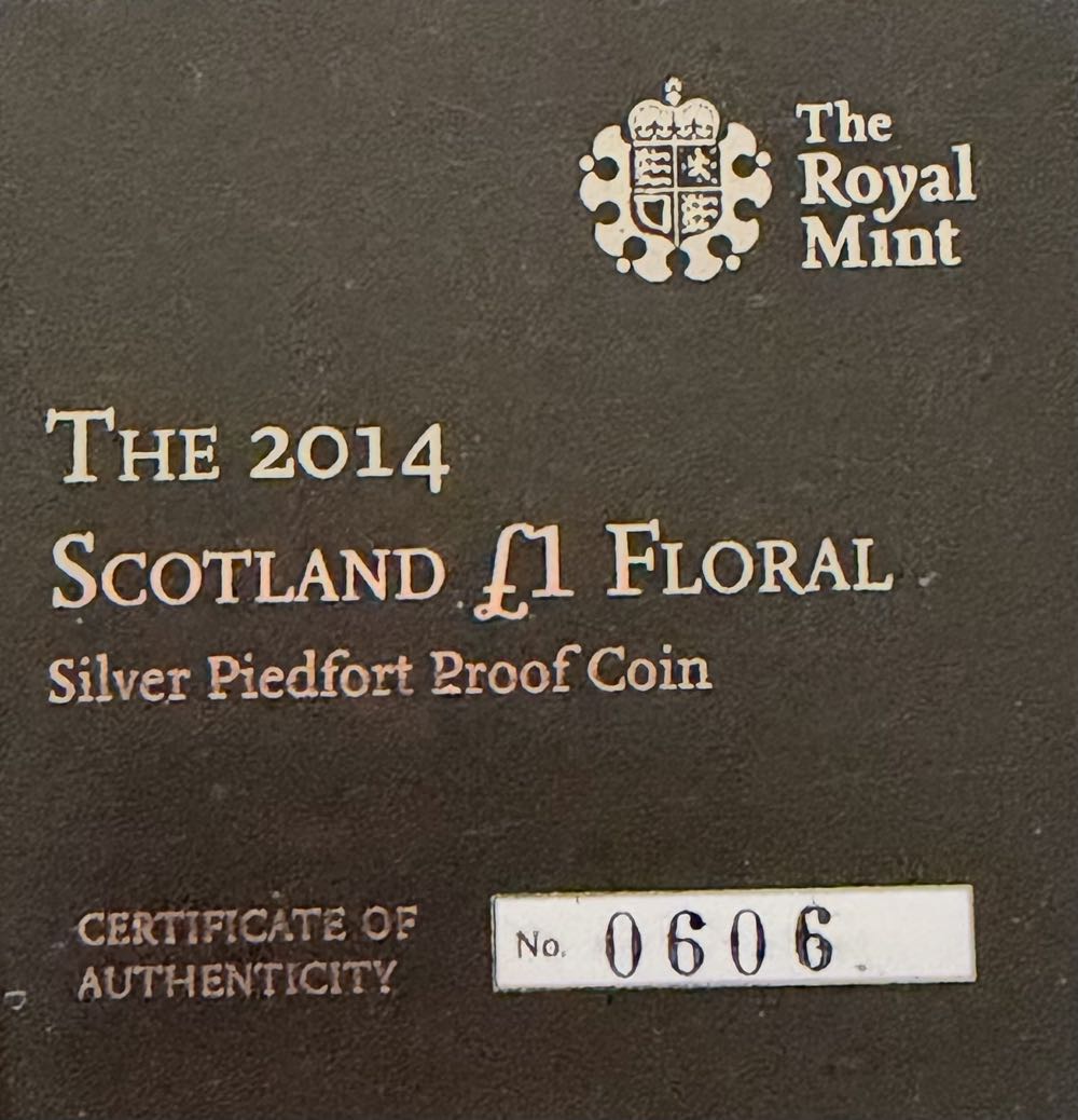 2014 Scotland Floral Piedfort £1  coin collectible - Main Image 3