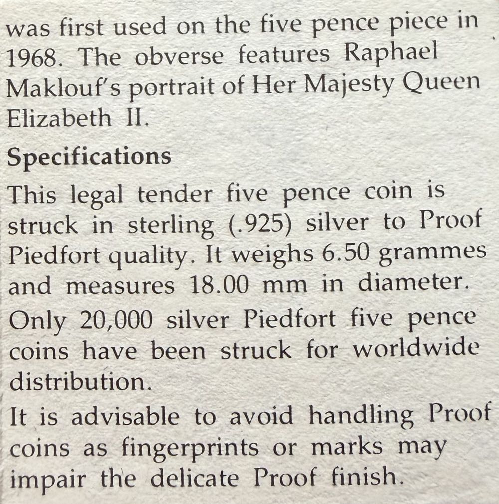1990 Scottish Thistle Piedfort 5p  coin collectible - Main Image 4