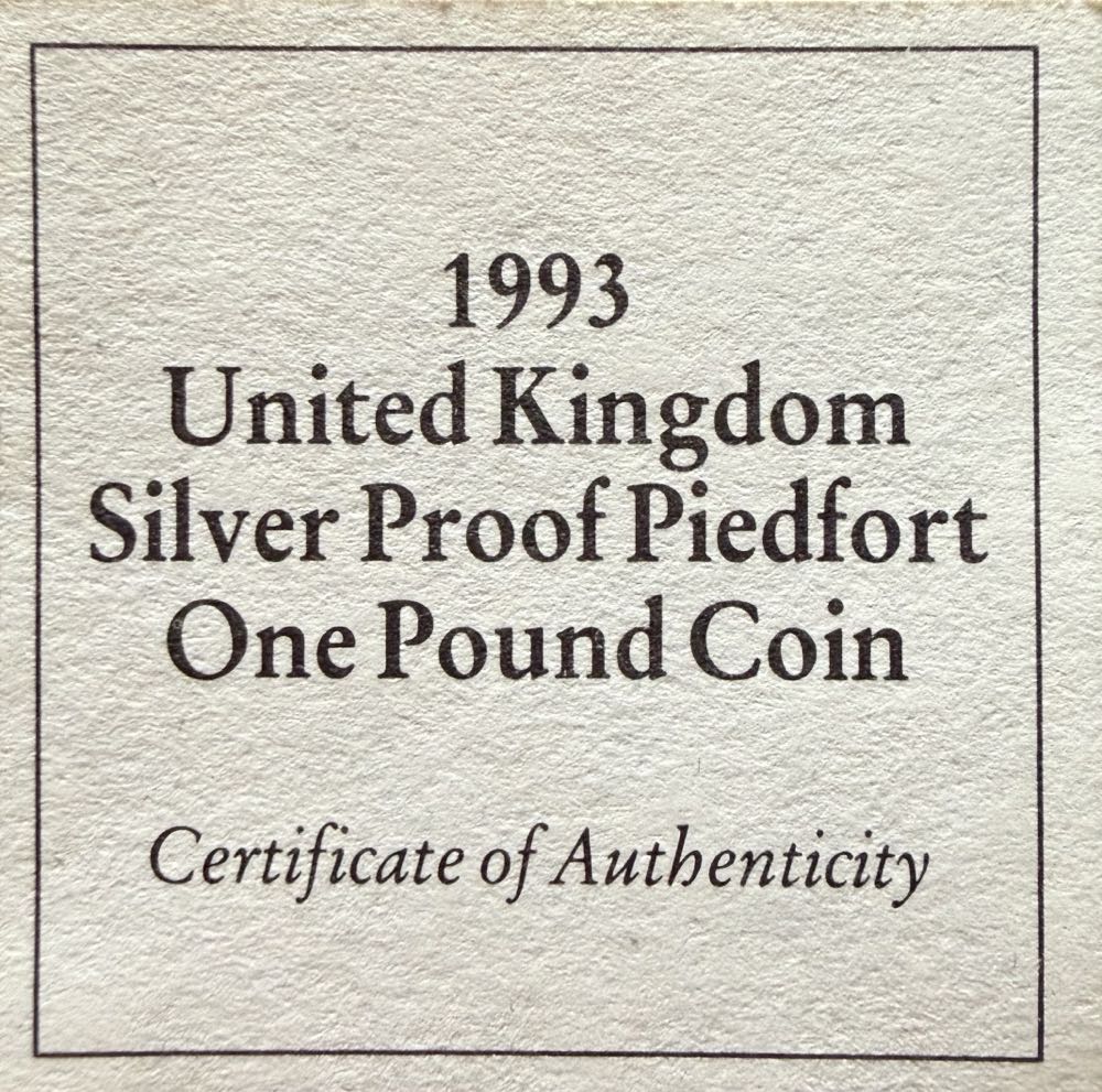 1993 Royal Coat Of Arms Piedfort £1  coin collectible - Main Image 3