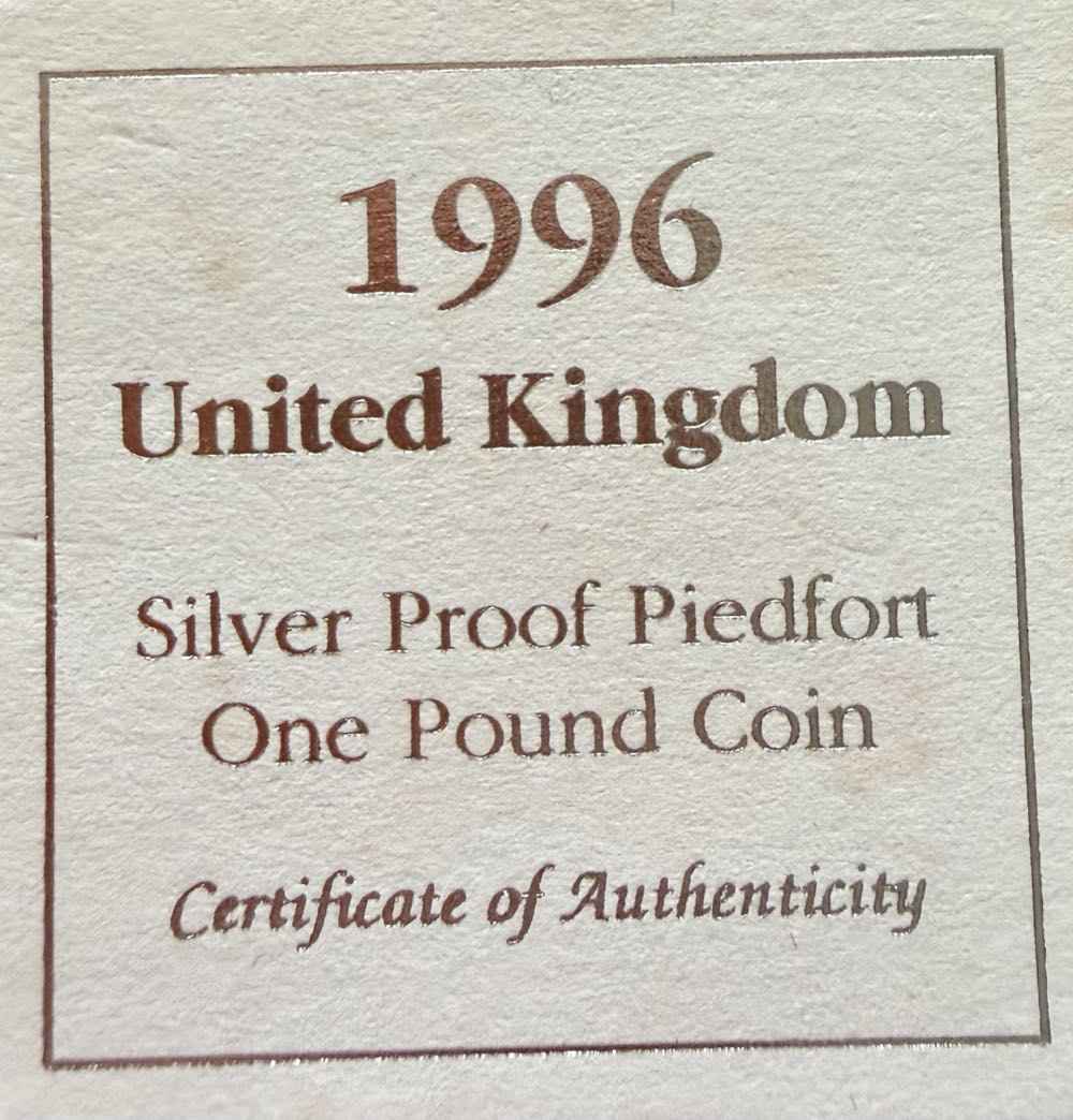 1996 Irish Celtic Cross Piedfort £1  coin collectible - Main Image 3