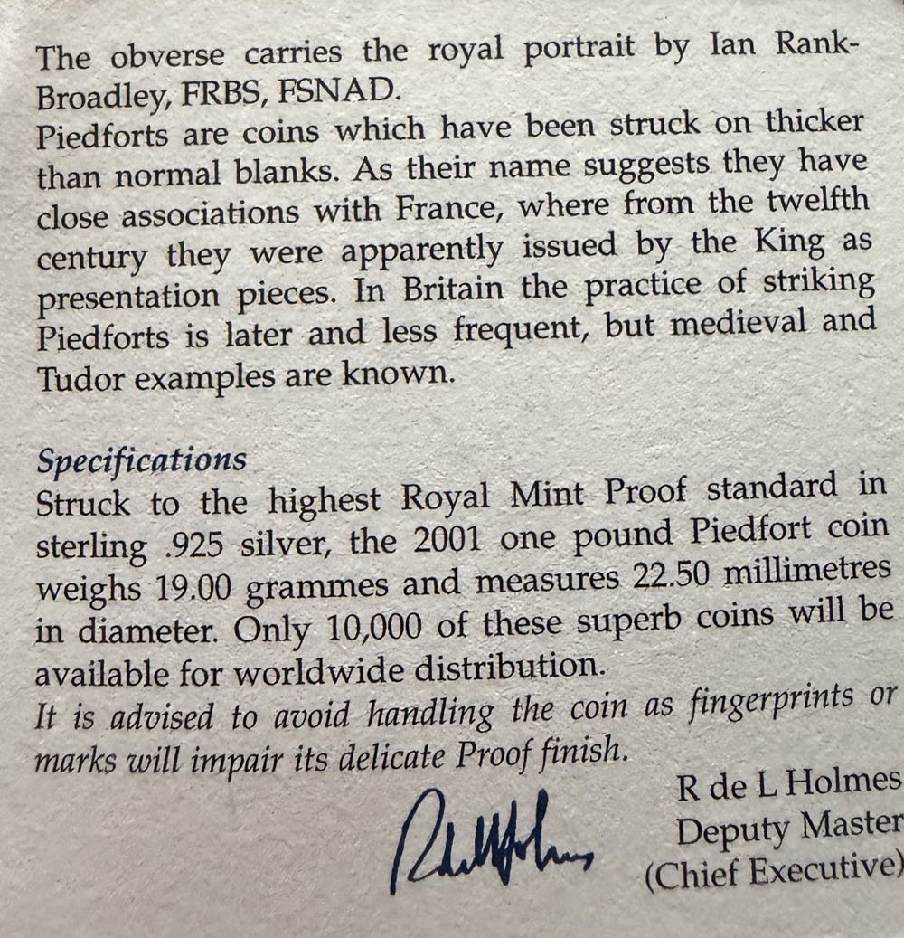 2001 Irish Celtic Cross Piedfort £1  coin collectible - Main Image 4