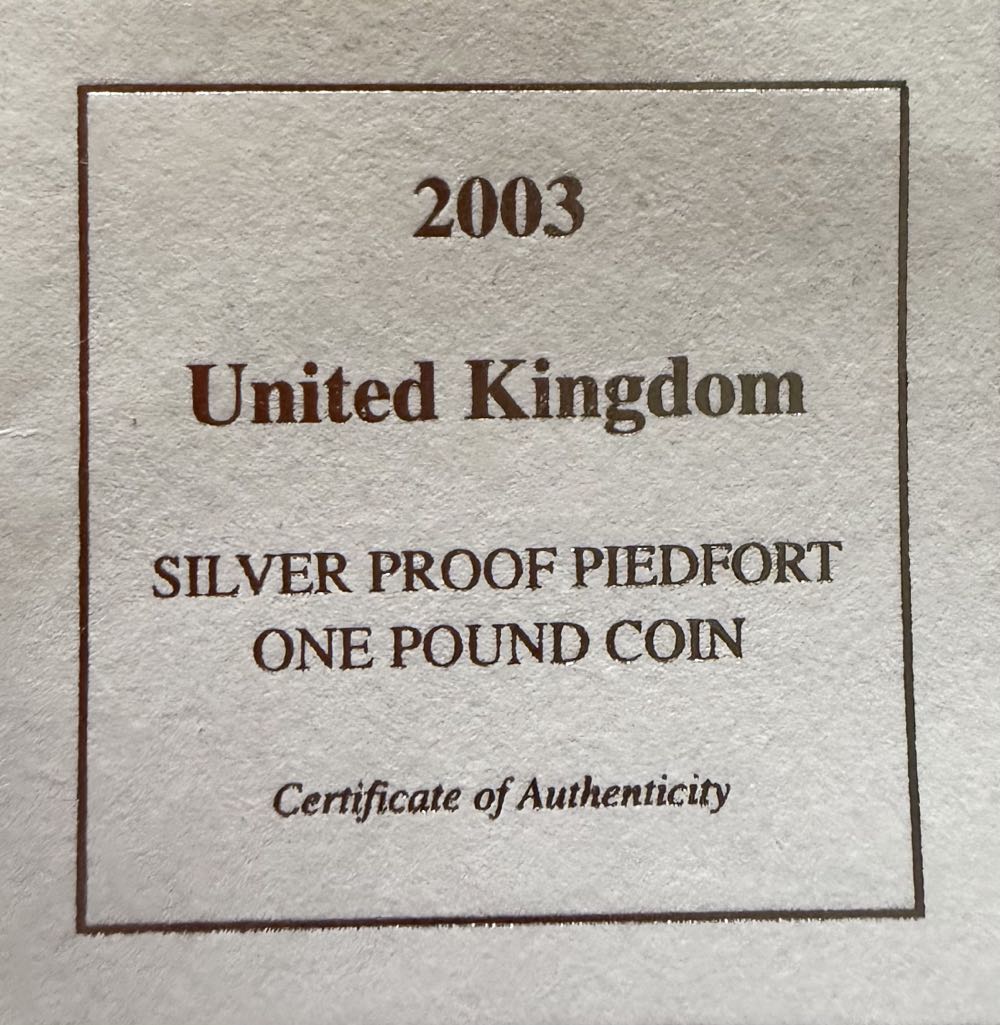 2003 Royal Coat Of Arms Piedfort £1  coin collectible - Main Image 3