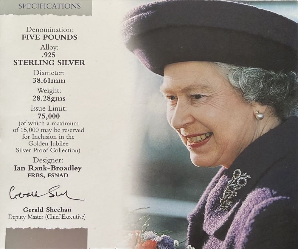 2002 Golden Jubilee Silver £5  coin collectible - Main Image 4