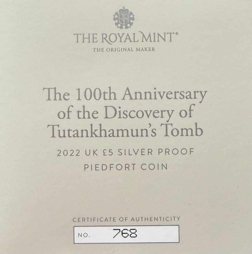 2022 Tutankhamun’s Tomb Piedfort £5  coin collectible - Main Image 3