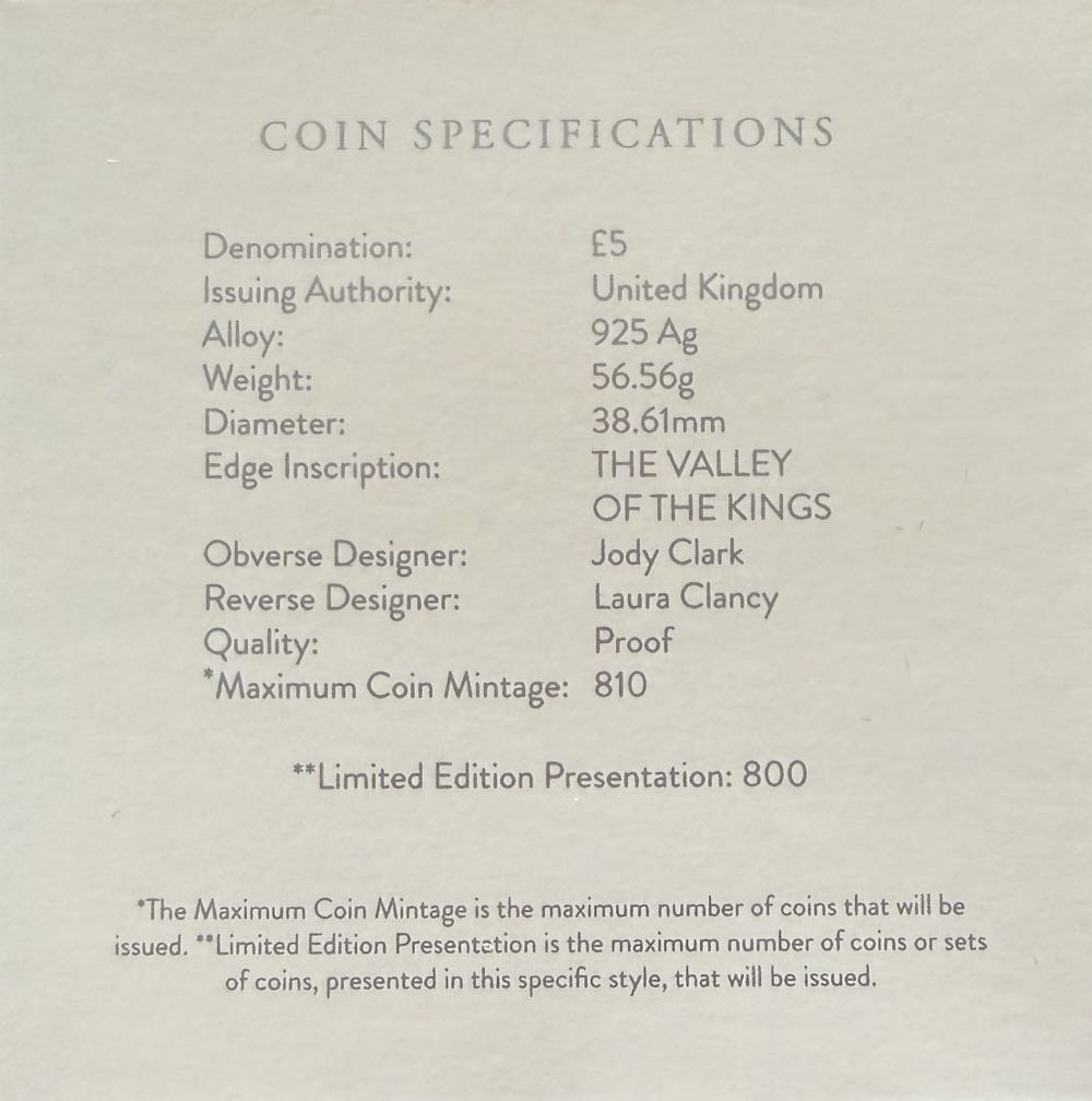 2022 Tutankhamun’s Tomb Piedfort £5  coin collectible - Main Image 4