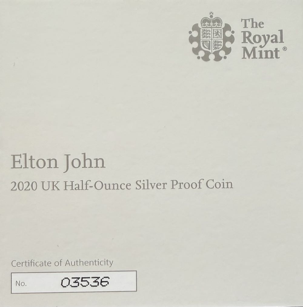 2020 Elton John Half Ounce £1  coin collectible - Main Image 3