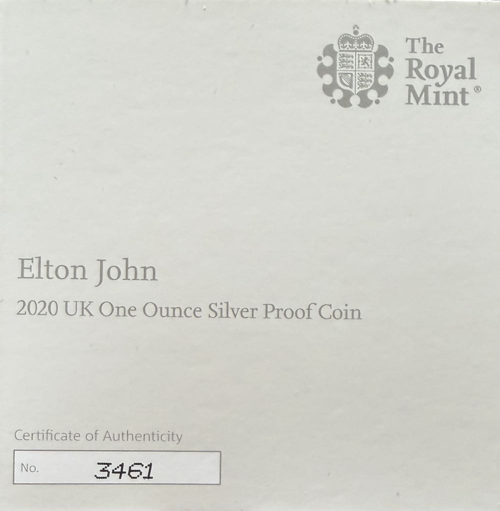 2020 Elton John One Ounce £2  coin collectible - Main Image 3