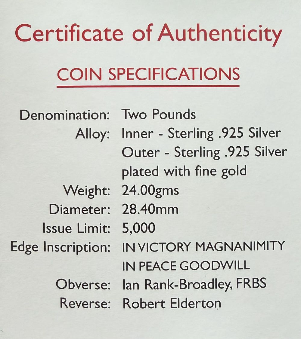 2005 End Of WW II Piedfort £2  coin collectible - Main Image 4