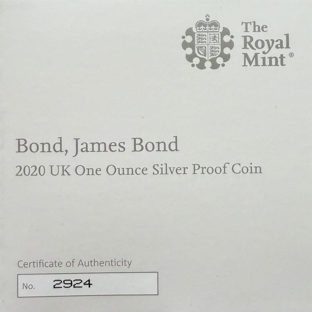 2020 Bond, James Bond Silver £2  coin collectible - Main Image 3