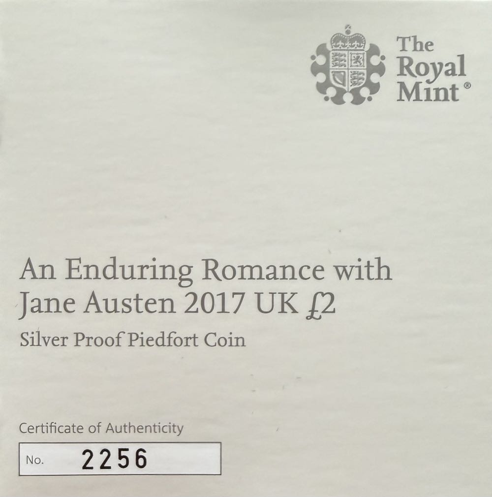 2017 Jane Austen Silver Piedfort £2  coin collectible - Main Image 3