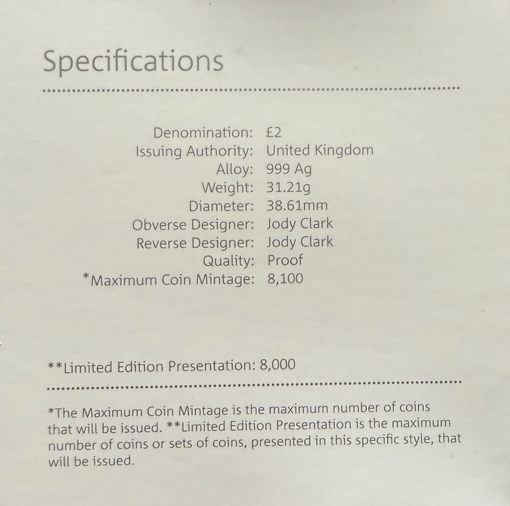 2020 David Bowie One Ounce £2  coin collectible - Main Image 4