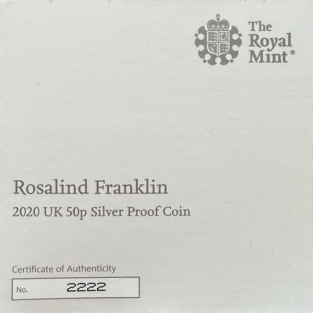 2020 Rosalin Franklin Silver 50p  coin collectible - Main Image 3