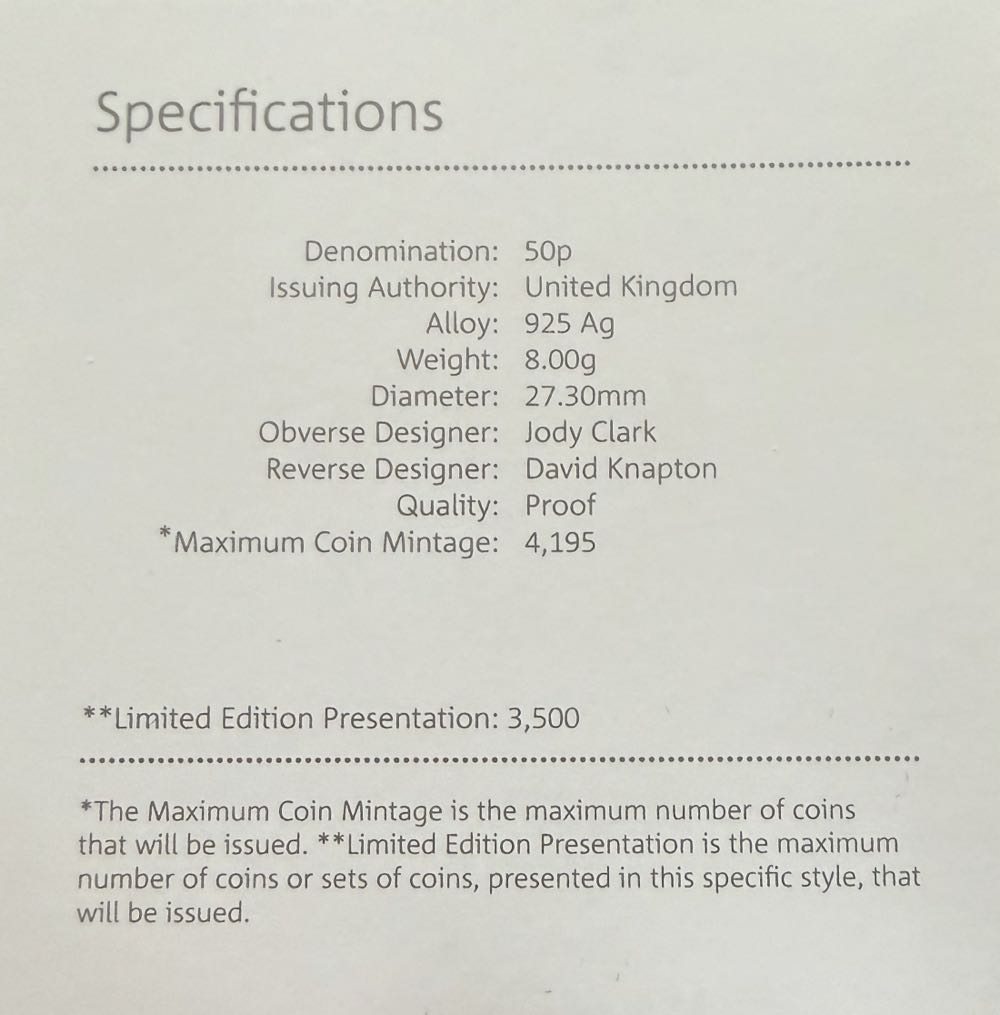 2020 Rosalin Franklin Silver 50p  coin collectible - Main Image 4