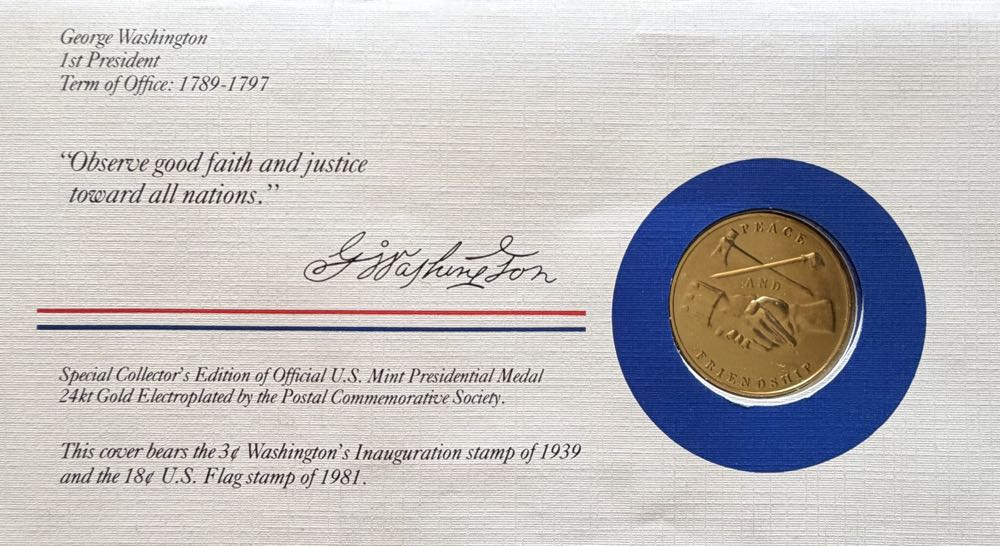 President George Washington Medal Cover  coin collectible - Main Image 2