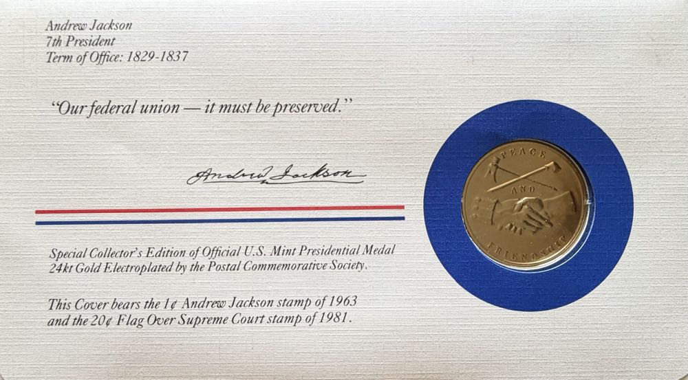 President Andrew Jackson Medal Cover  coin collectible - Main Image 2