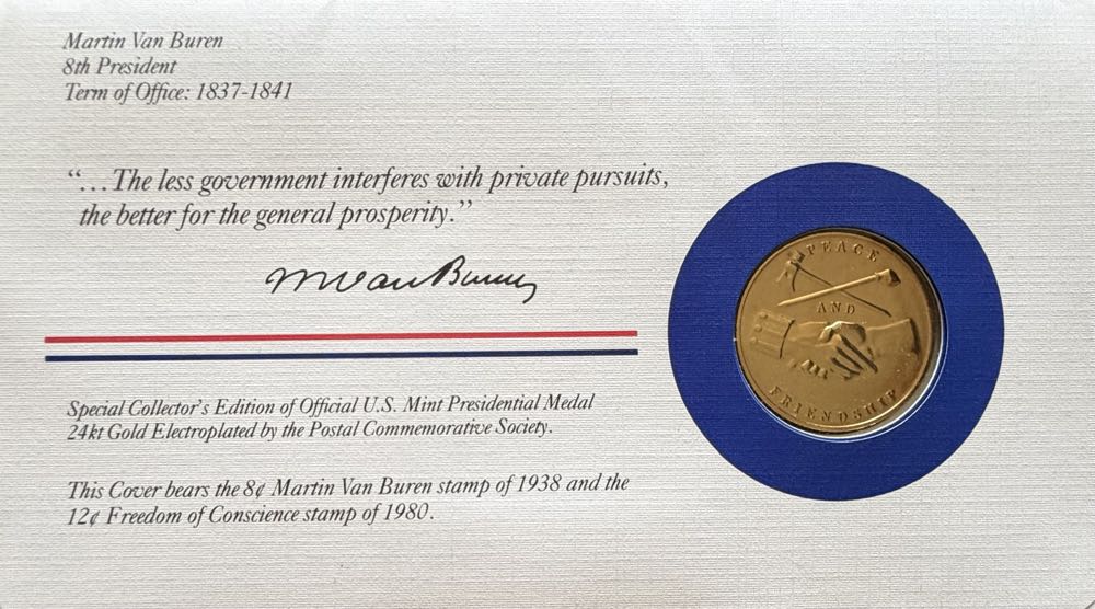 President Martin Van Buren Medal Cover  coin collectible - Main Image 2