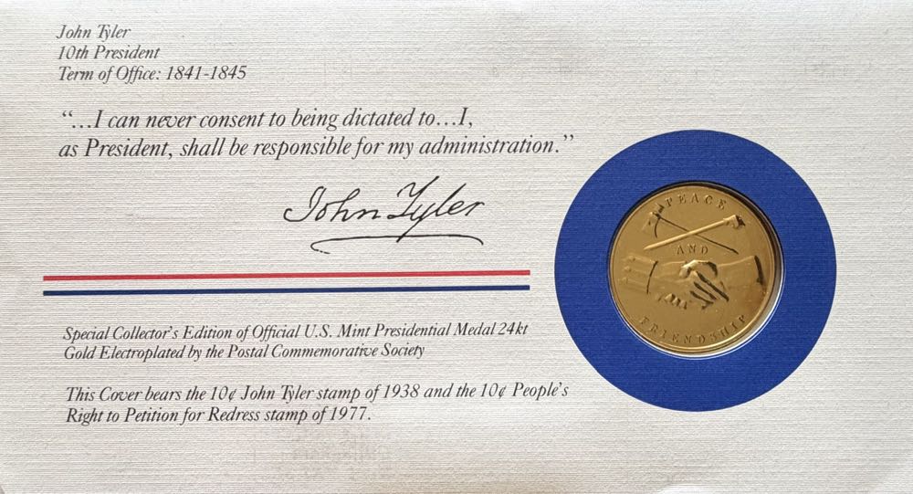 President John Tyler Medal Cover  coin collectible - Main Image 2