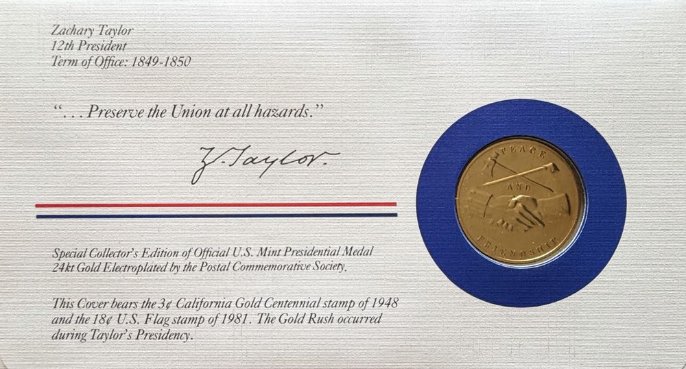 President Zachary Taylor Medal Cover  coin collectible - Main Image 2