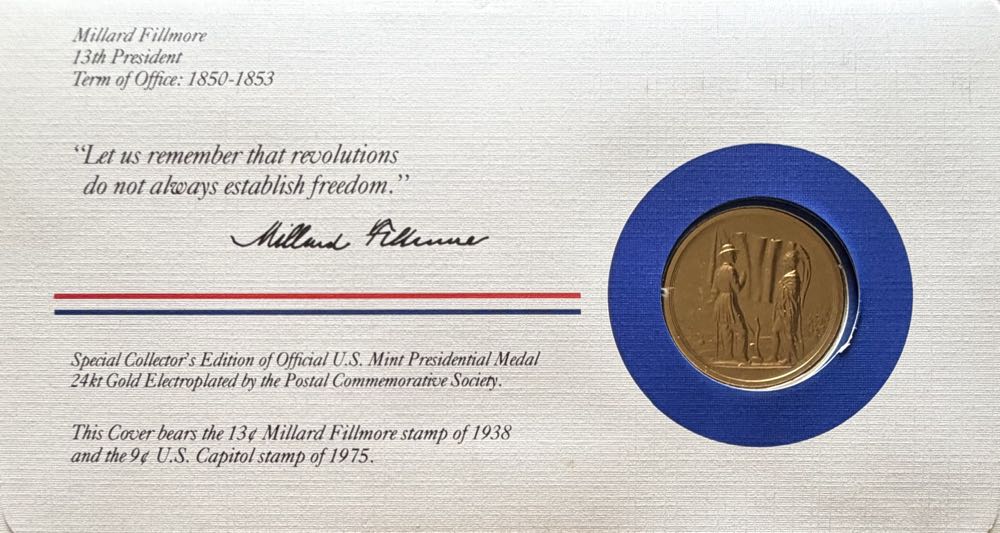 President Millard Fillmore Medal Cover  coin collectible - Main Image 2
