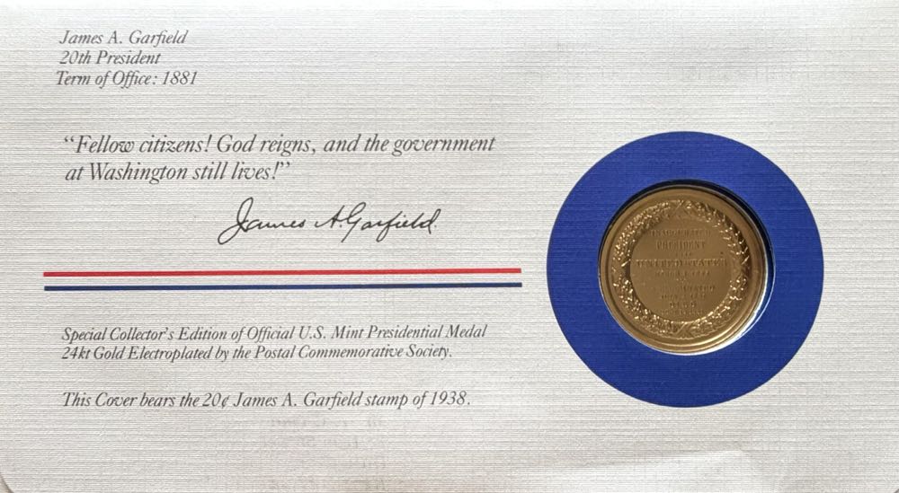President James A Garfield Medal Cover  coin collectible - Main Image 2