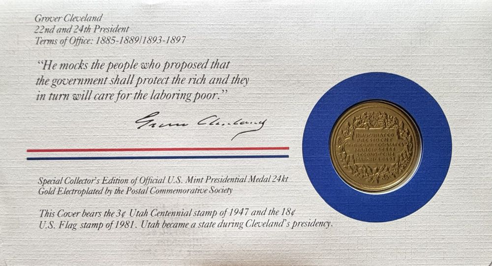 President Grover Cleveland Medal Cover  coin collectible - Main Image 2