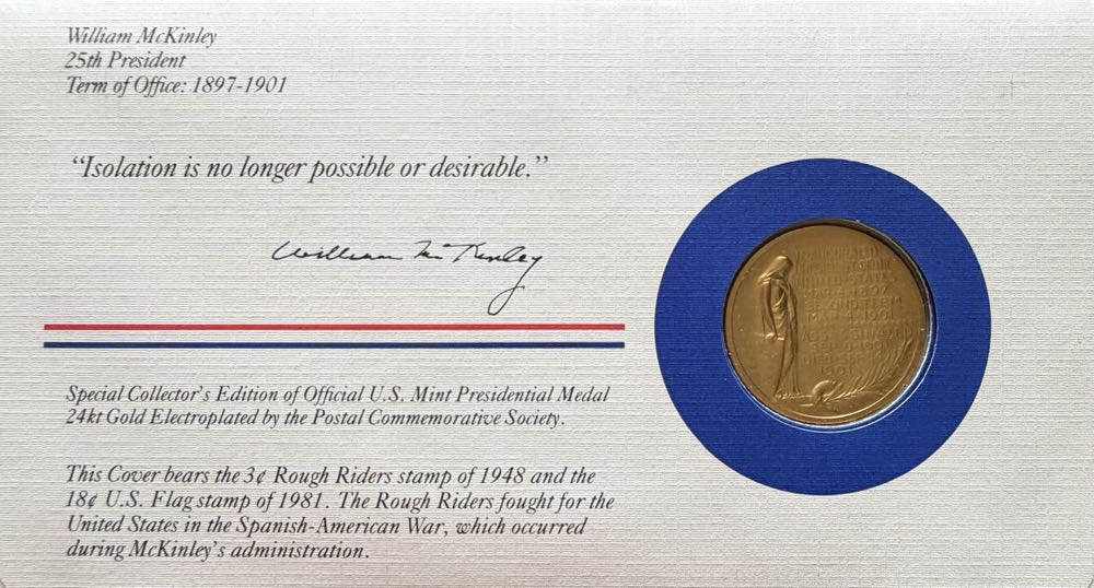 President William McKinley Medal Cover  coin collectible - Main Image 2