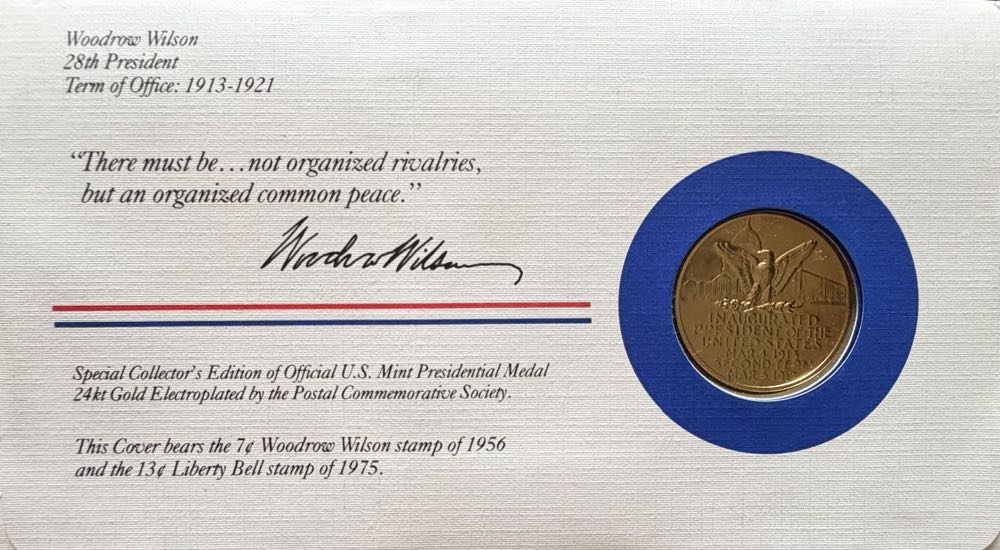 President Woodrow Wilson Medal Cover  coin collectible - Main Image 2