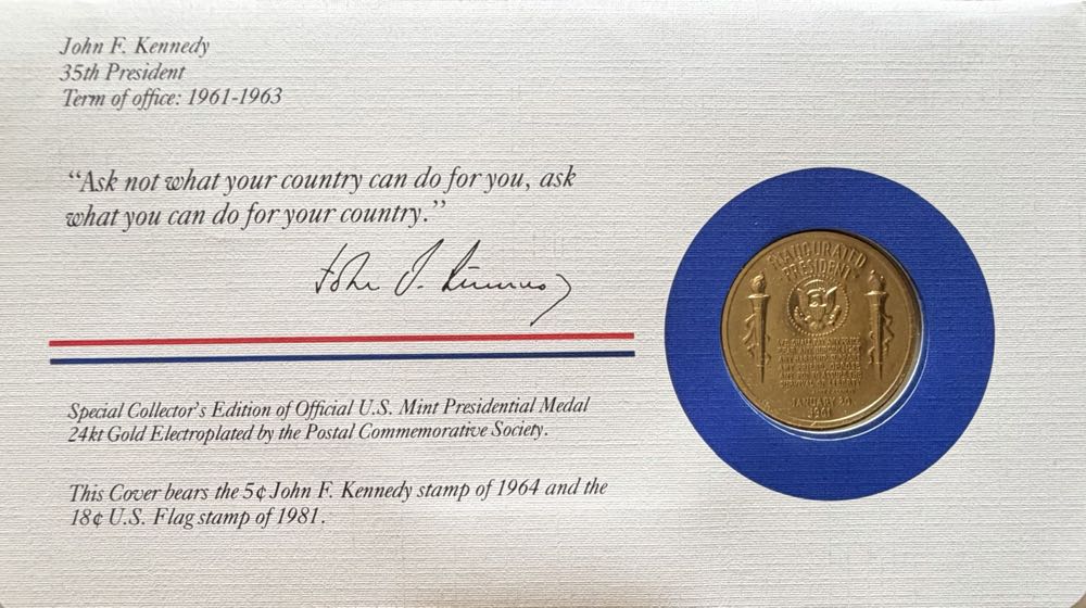 President John F Kennedy Medal Cover  coin collectible - Main Image 2
