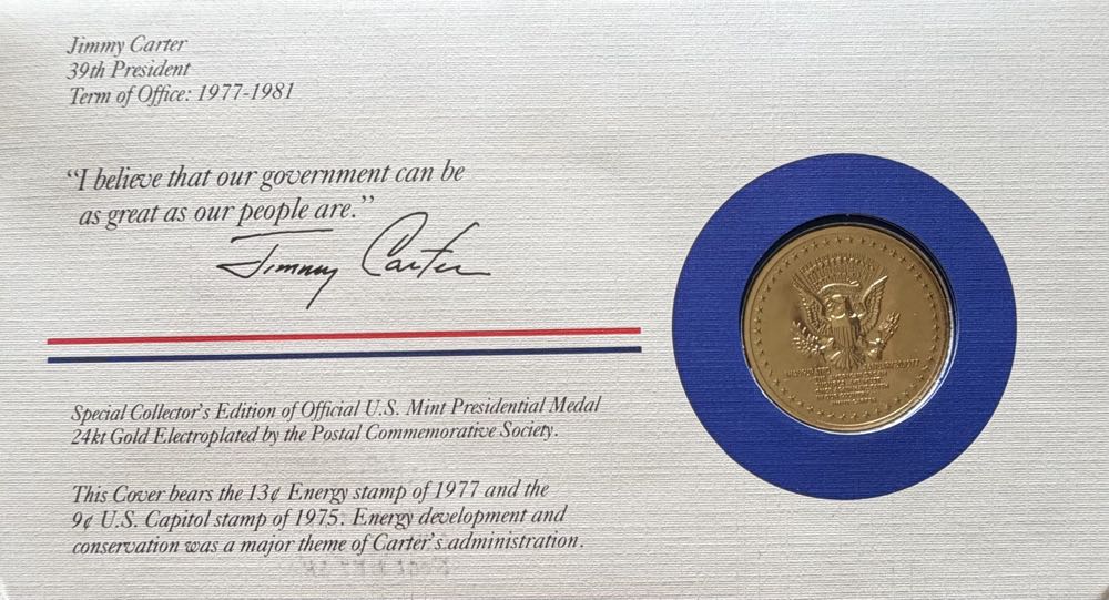 President Jimmy Carter Medal Cover  coin collectible - Main Image 2