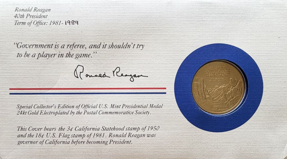 President Ronald Reagan Medal Cover  coin collectible - Main Image 2