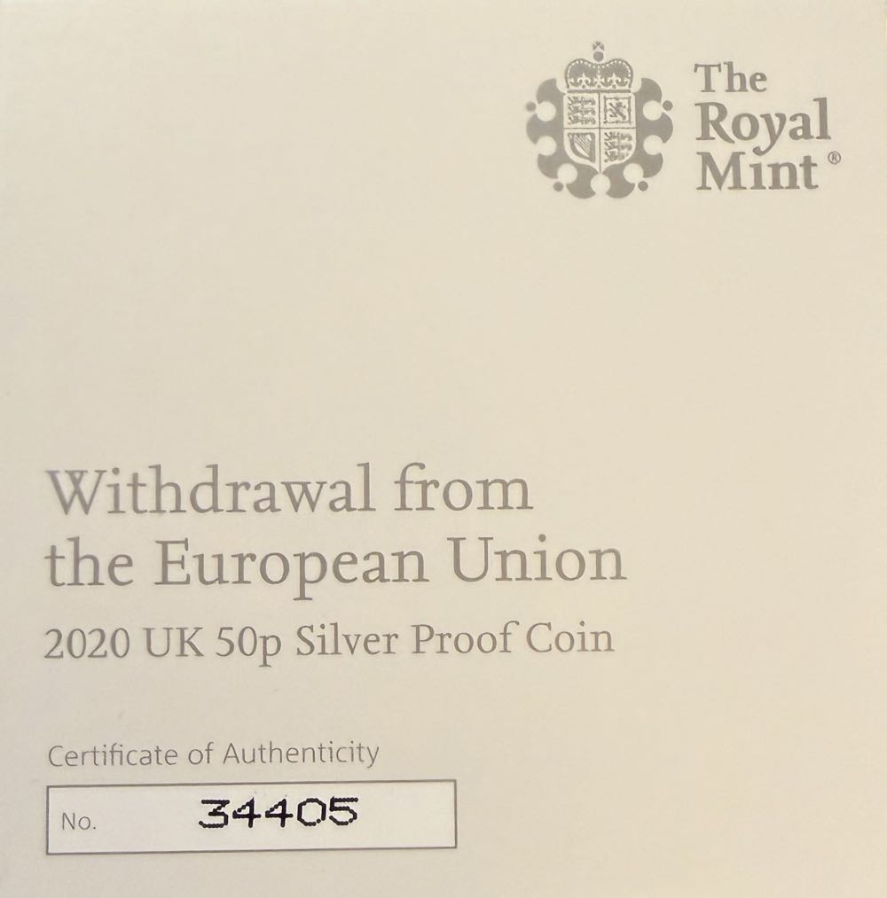 2020 Withdrawal From The EU 50p  coin collectible - Main Image 3