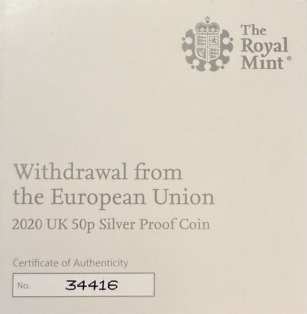 2020 Withdrawal From The EU 50p (2)  coin collectible - Main Image 3
