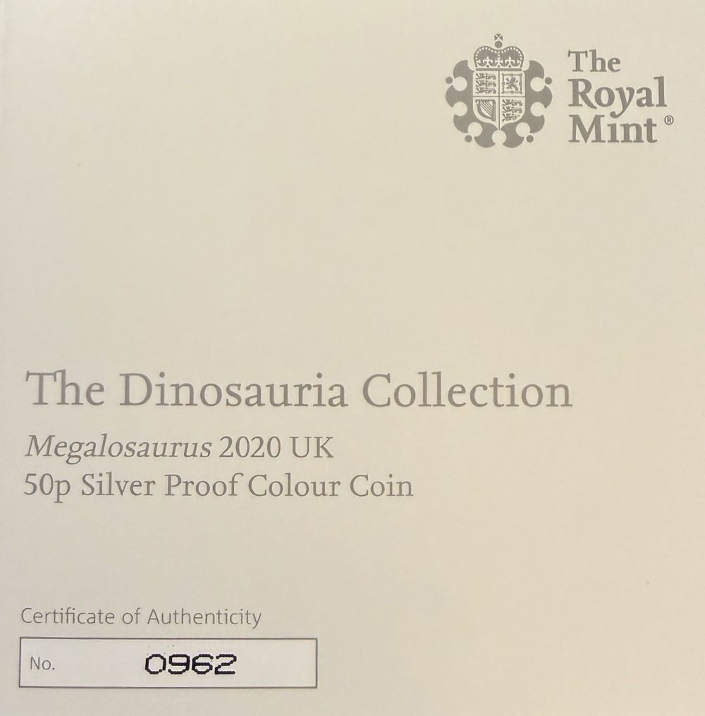 2020 Megalosaurus Colour Silver 50p  coin collectible - Main Image 3