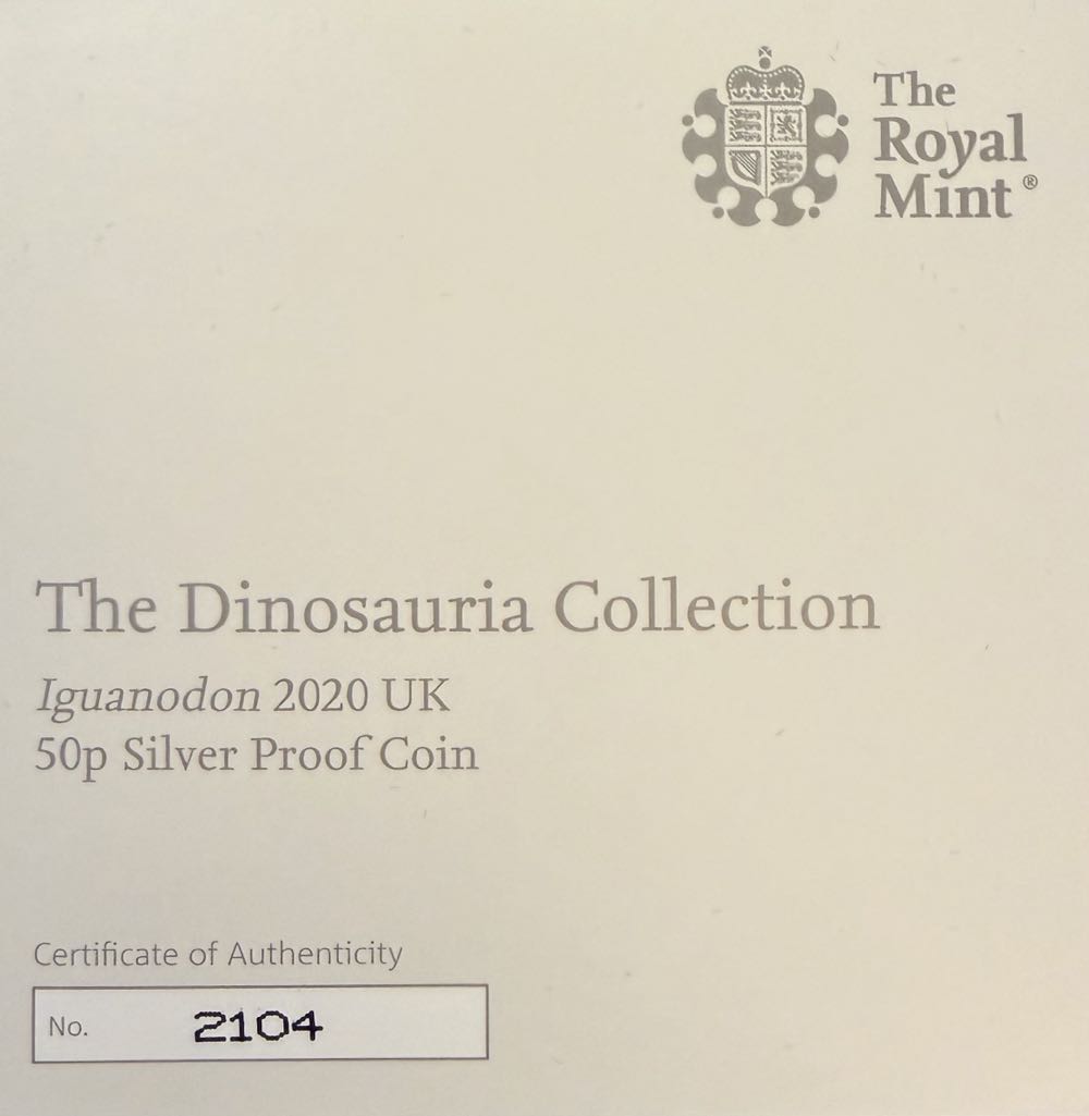 2020 Iguanodon Silver 50p  coin collectible - Main Image 3