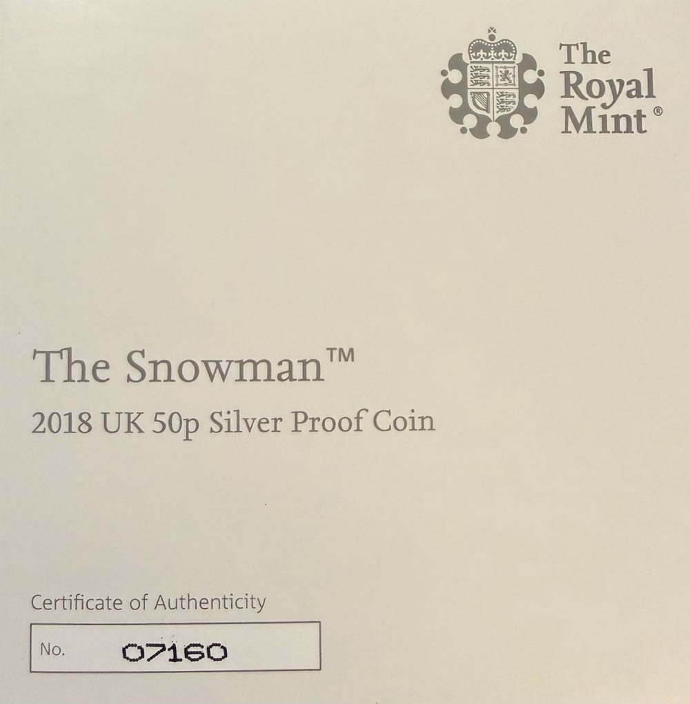 2018 The Snowman Silver 50p  coin collectible - Main Image 3