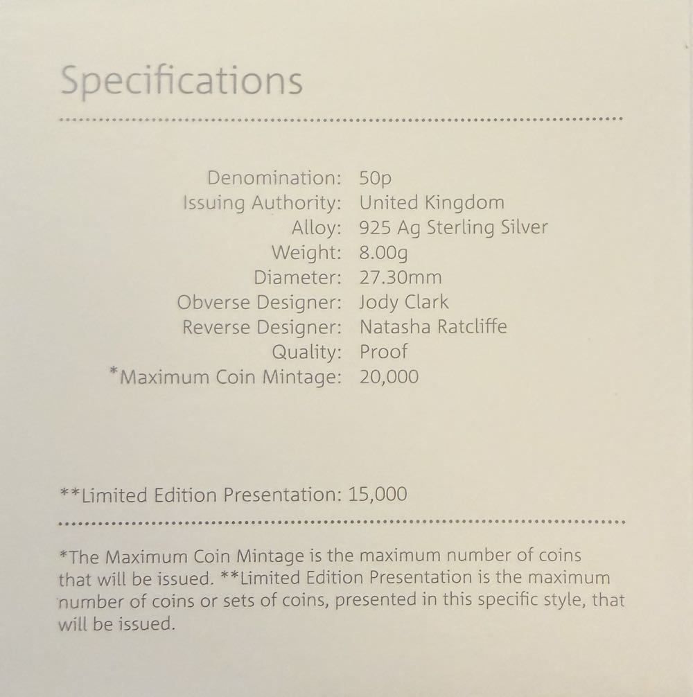 2018 The Snowman Silver 50p  coin collectible - Main Image 4