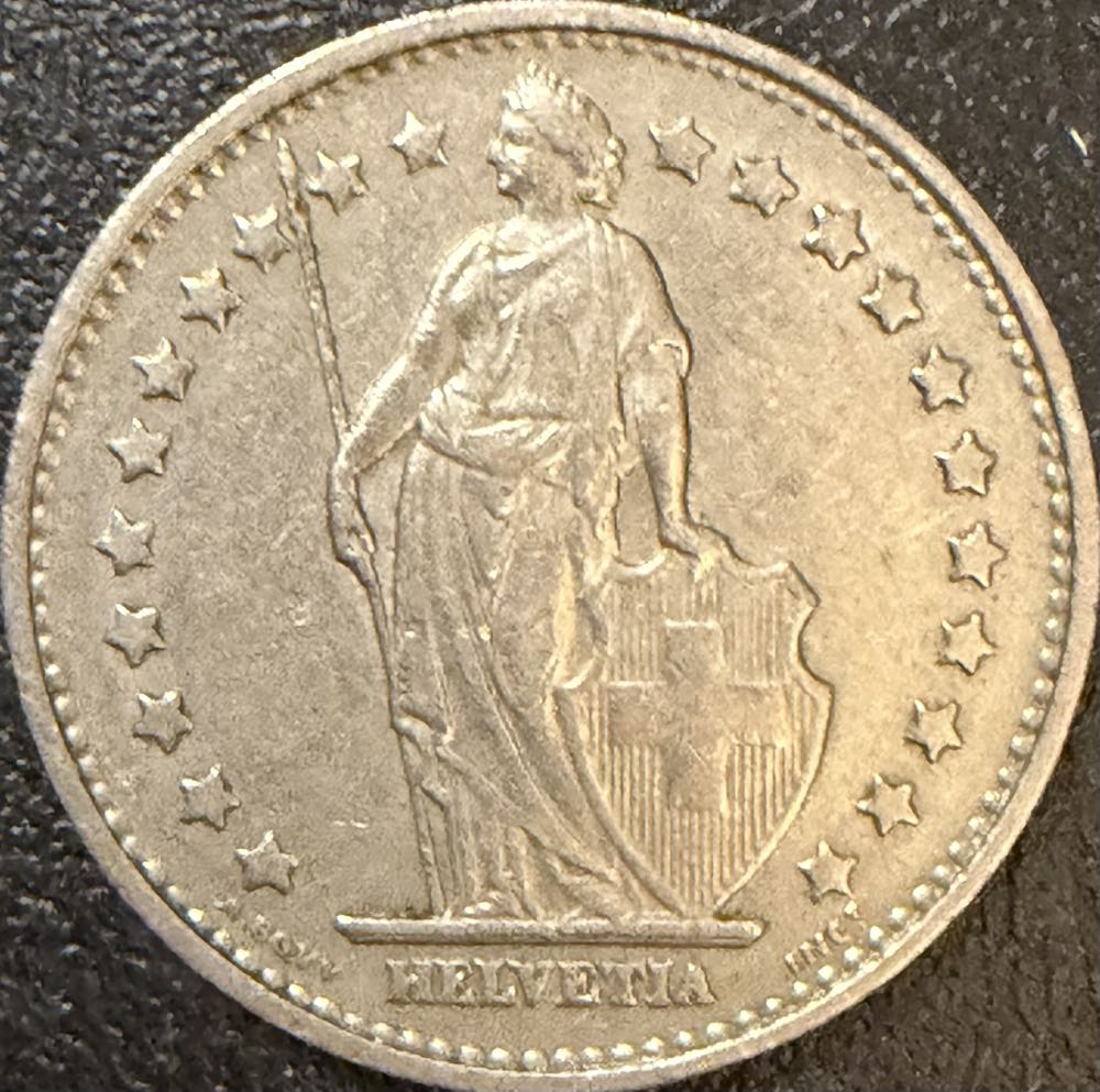 1968 Switzerland 1 Franc  coin collectible - Main Image 2