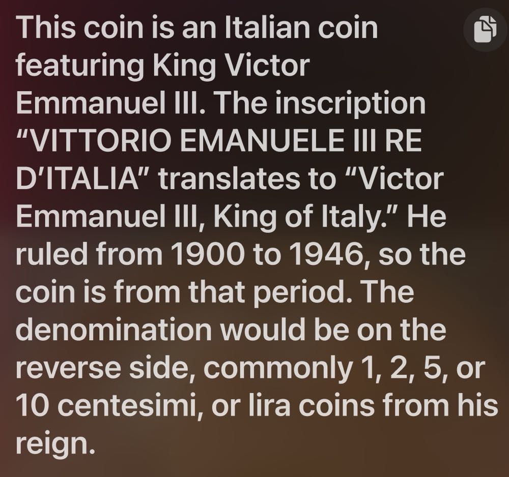 1930 Italy 10 Centesimi  coin collectible - Main Image 3