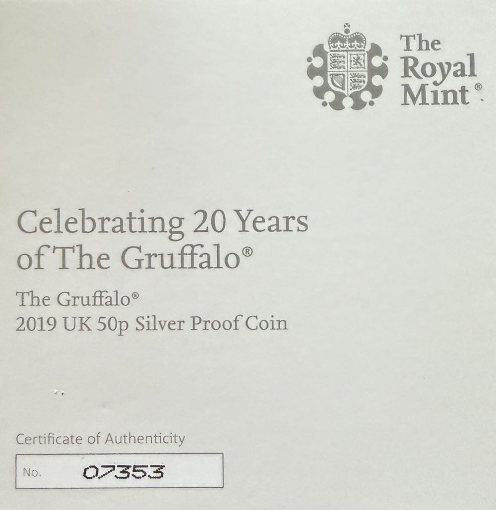 2019 The Gruffalo Silver 50p  coin collectible - Main Image 3