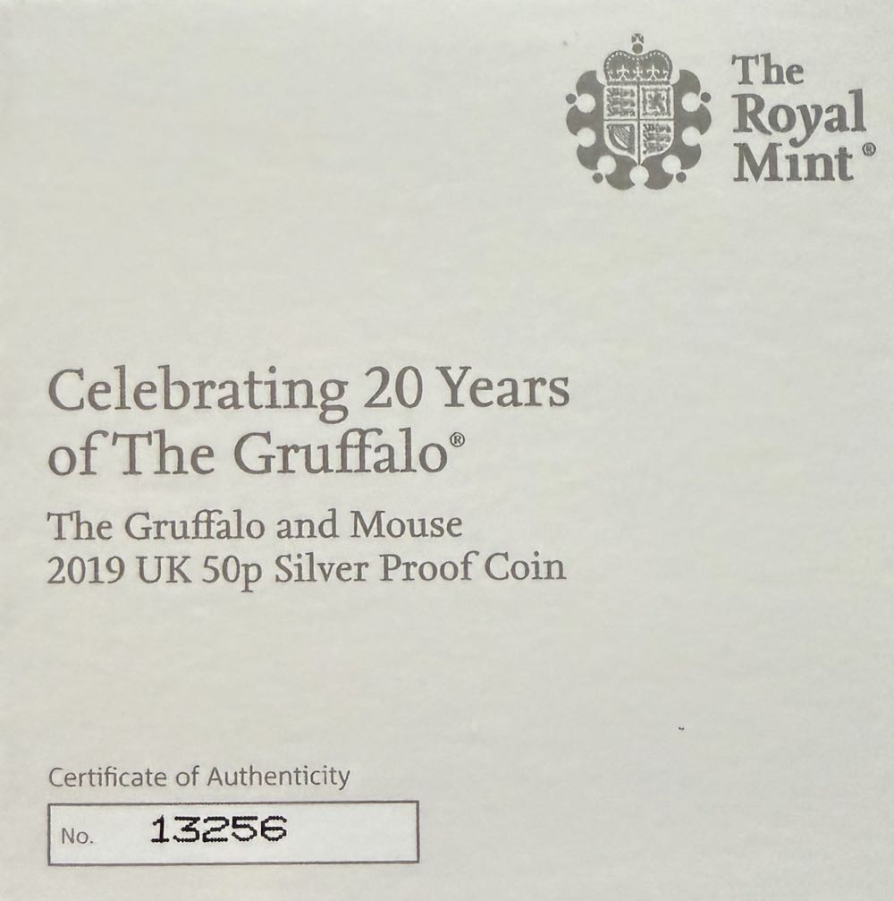 2019 The Gruffalo & The Mouse Silver 50p  coin collectible - Main Image 3