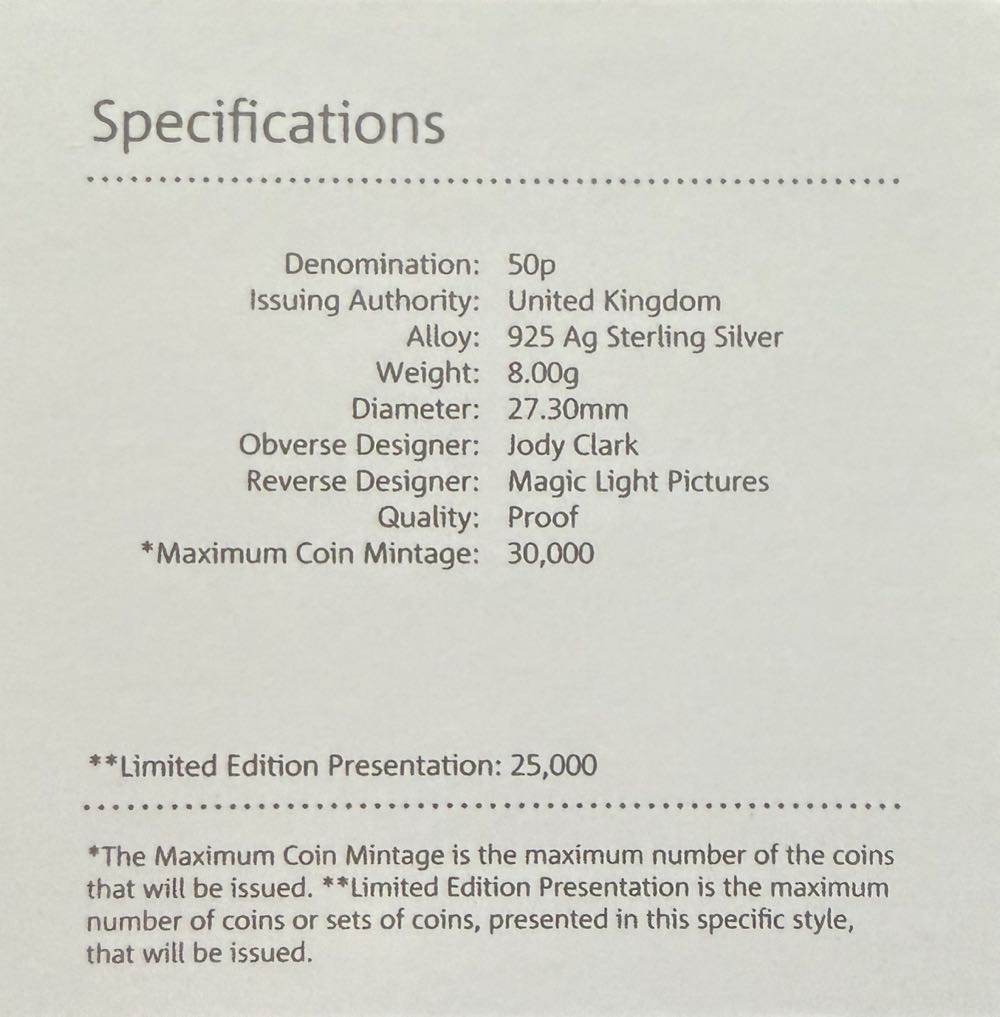 2019 The Gruffalo & The Mouse Silver 50p  coin collectible - Main Image 4