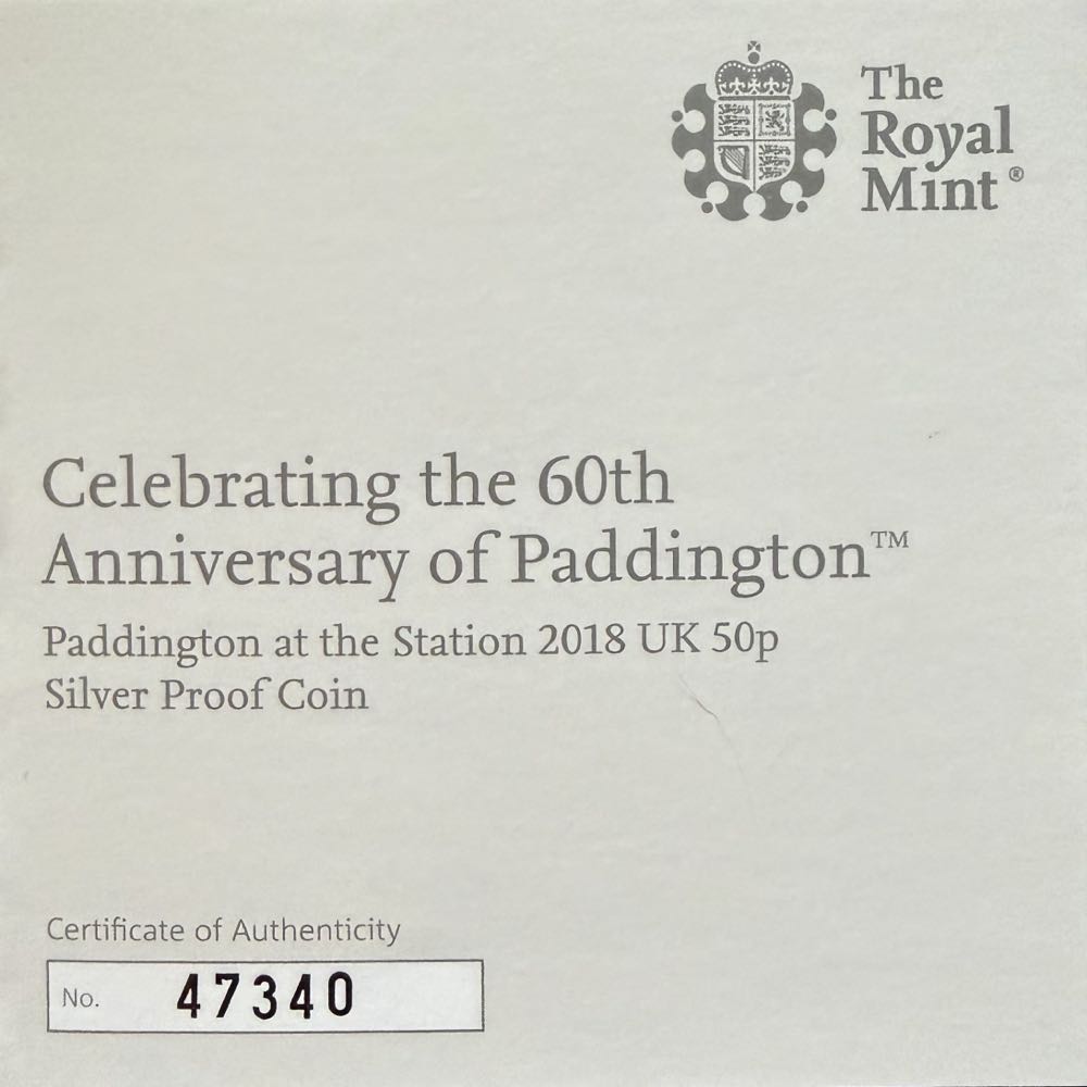 2018 Paddington Station Silver 50p  coin collectible - Main Image 3