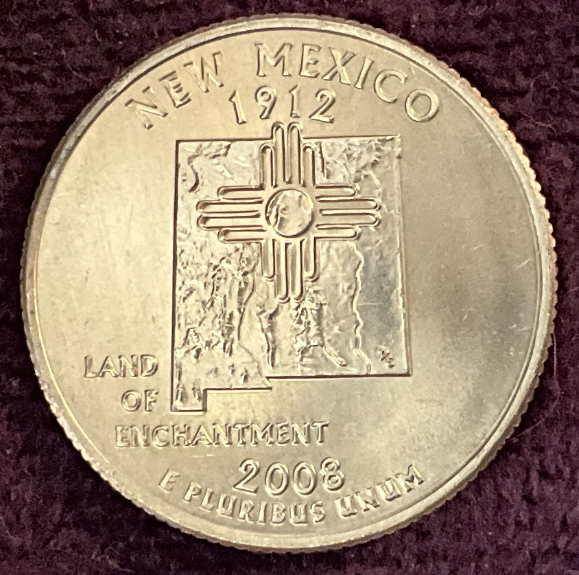 Quarter New Mexico 2008 D 22  coin collectible - Main Image 2