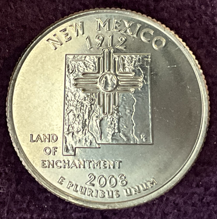 Quarter New Mexico 2008 D 24  coin collectible - Main Image 2