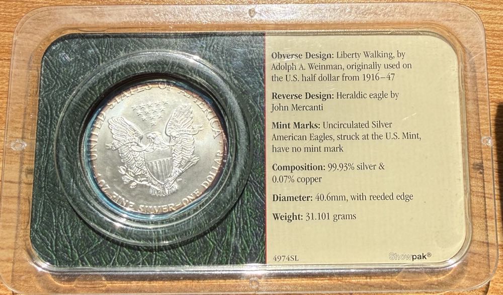 2002 Silver Eagle Littleton  coin collectible - Main Image 2